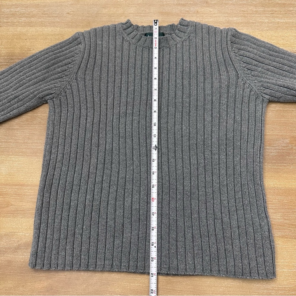 Lauren Ralph Lauren Gray Knit Sweater Vintage 100% Cotton Crewneck Petite Medium - Picture 6 of 7